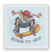 Skater Boy Skateboarden Sticker (Voorkant)