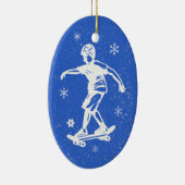 Skater Boy Snowflake Kerstmis Keramisch Ornament (Rechts)