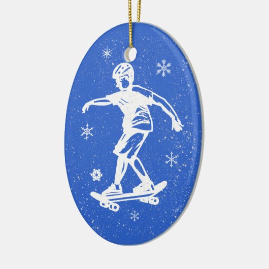Skater Boy Snowflake Kerstmis Keramisch Ornament (Links)