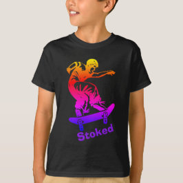 Skater Boy Stoked Rainbow Skateboarder T-shirt