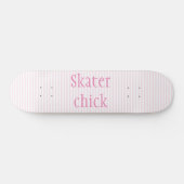 Skater Chick | Blush roze met White Hearts Girls Persoonlijk Skateboard (Horizontaal)