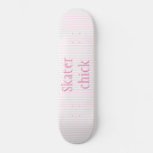 Skater Chick | Blush roze met White Hearts Girls Persoonlijk Skateboard (Voorkant)