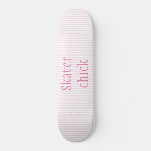 Skater Chick | Blush roze met White Hearts Girls Persoonlijk Skateboard (Voorkant)