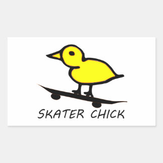 Skater Chick Rechthoekige Sticker