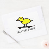 Skater Chick Rechthoekige Sticker (Envelop)
