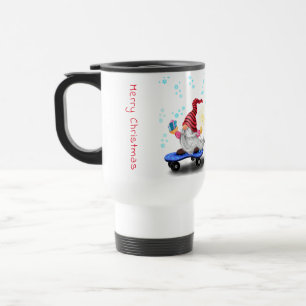 Skater Christmas Gnome Travel Mug Reisbeker