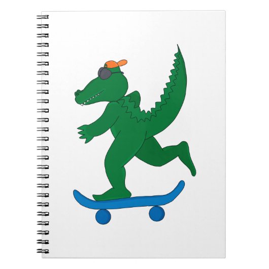 Skater Crocodile Notitieboek (Voorkant)