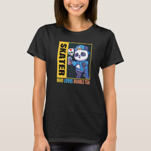 Skater die van de beletbare Tea Bubbles Boba-Drink T-shirt