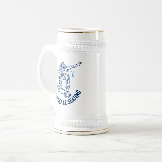 Skater Doing Mid-Air, in plaats van schaatsen Bierpul (Voorkant links)