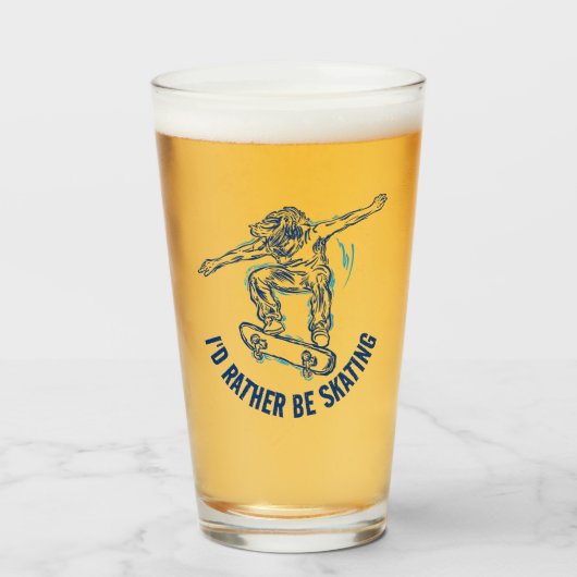 Skater Doing Mid-Air, in plaats van schaatsen Glas (Voorkant gevuld)