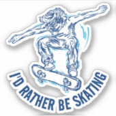 Skater Doing Mid-Air, in plaats van schaatsen Sticker (Voorkant)