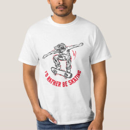 Skater Doing Mid-Air, in plaats van schaatsen T-shirt