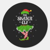 Skater Elf Christmas Family Girls Women Elf Squad  Ronde Sticker (Voorkant)