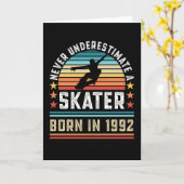 Skater, geboren in 1992 30th Birthday Skateboardin Kaart (Gele Bloem)