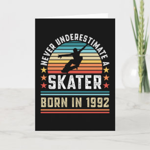Skater, geboren in 1992 30th Birthday Skateboardin Kaart