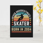 Skater, geboren in 2005 20th Birthday Skateboardin Kaart (Gele Bloem)