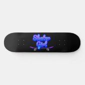 Skater Girl Blue Mauve Graffiti Glow Skateboard (Horizontaal)