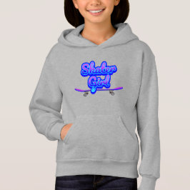 Skater Girl Blue Mauve Graffiti Glow Skateboard