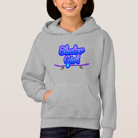 Skater Girl Blue Mauve Graffiti Glow Skateboard (Voorkant)