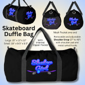 Skater Girl Blue Mauve Graffiti Glow Skateboard Plunjezak