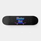 Skater Girl Blue Pink Graffiti Glow Skateboard (Horizontaal)