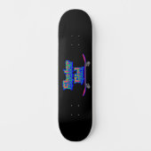 Skater Girl Blue Pink Graffiti Glow Skateboard (Voorkant)