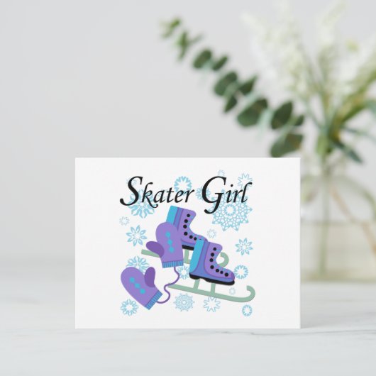 Skater Girl Briefkaart (Staand voorkant)