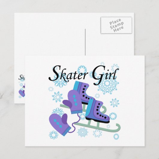 Skater Girl Briefkaart (Voorkant / Achterkant)