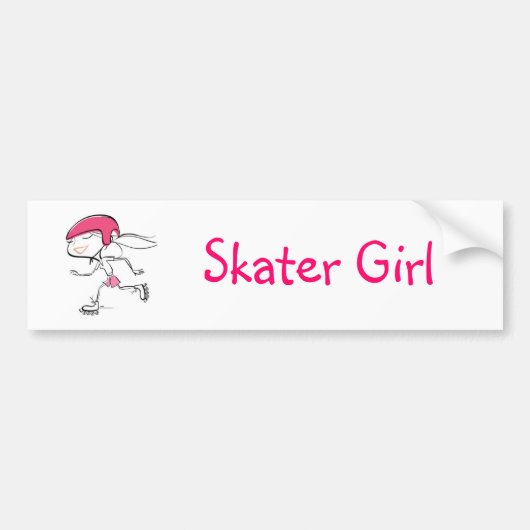 Skater Girl bumper sticker (Voorkant)