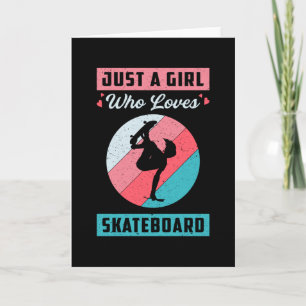 Skater Girl Girls Sk8 Skateboard Retro Gift Idea Kaart