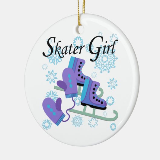 Skater Girl Keramisch Ornament (Links)