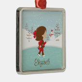 Skater Girl met kerstversiering Metalen Ornament (Rechts)