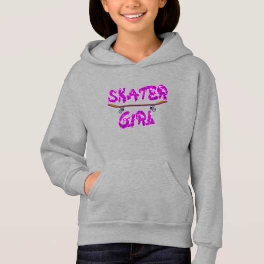 Skater Girl Paars Roze Skateboard (Voorkant)