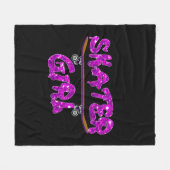 Skater Girl Paars Roze Skateboard Fleece Deken (Voorkant (Horizontaal))