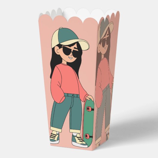 Skater Girl Pop Box Bedankdoosjes (Voorkant)