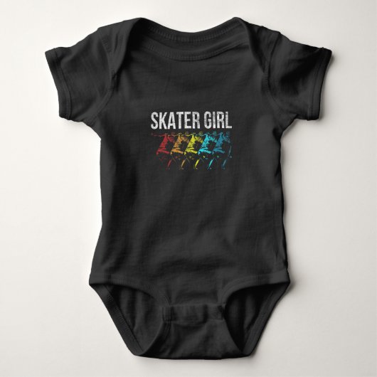  Skater Girl Retro Skateboarden Vrouwen Romper (Voorkant)