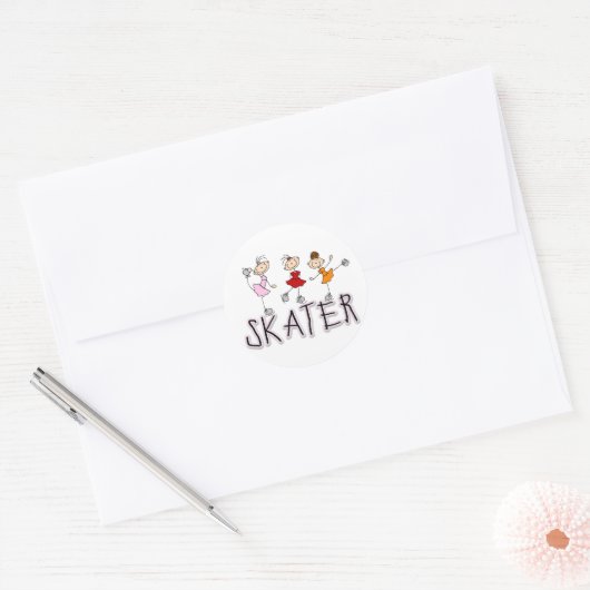 Skater Girl Ronde Sticker (Envelop)
