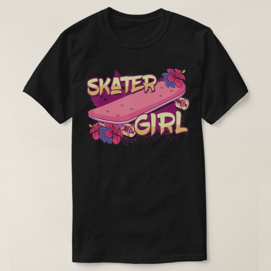 Skater Girl Skateboard Skateboarding T-shirt (Design voorkant)