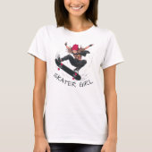 Skater Girl Skateboarden Tshirt (Voorkant)