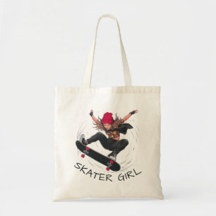 Skater Girl Skateboarding Tote Bag