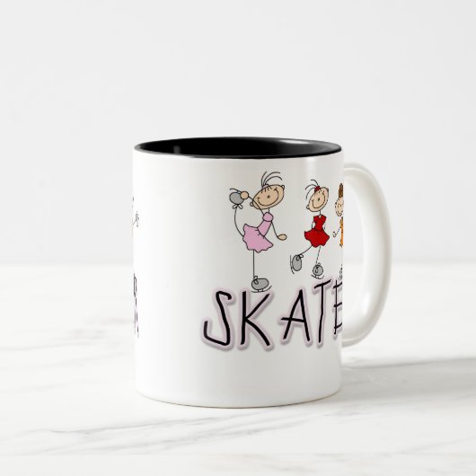 Skater Girl Stick Figures Mok (Voorkant rechts)