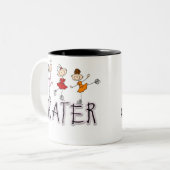 Skater Girl Stick Figures Mok (Voorkant links)