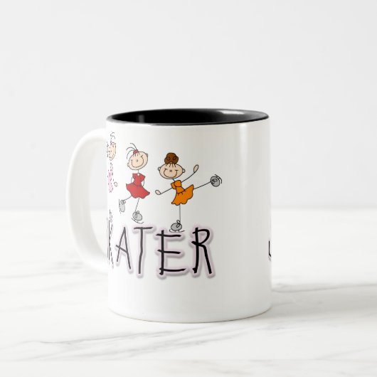 Skater Girl Stick Figures Mok (Voorkant links)