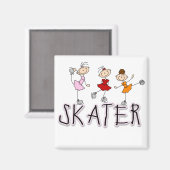 Skater Girl T-shirts en cadeautjes Magneet (Voorkant / Achterkant)