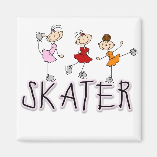 Skater Girl T-shirts en cadeautjes Magneet (Voorkant)