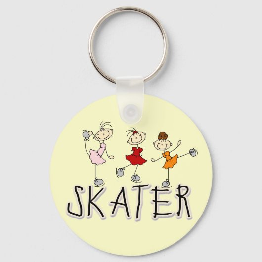 Skater Girl T-shirts en cadeautjes Sleutelhanger (Voorkant)