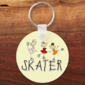 Skater Girl T-shirts en cadeautjes Sleutelhanger (Voorkant)