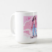 Skater Girl Vibes – Pastelkleurige esthetische col Koffiemok (Voorkant links)