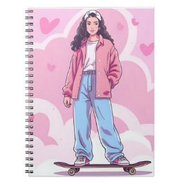 Skater Girl Vibes – Pastelkleurige esthetische col Notitieboek