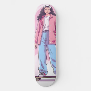 Skater Girl Vibes – Pastelkleurige esthetische col Persoonlijk Skateboard